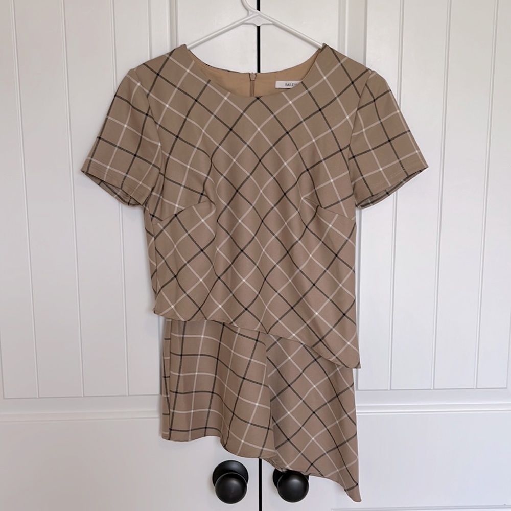Bailey44 size XS asymmetrical lined & attached as 1 piece top.